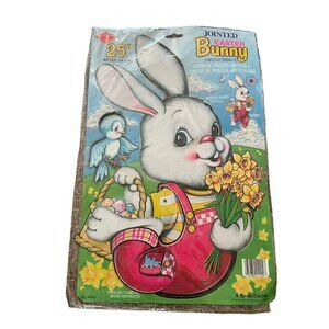 Beistle‎ VTG 25” Jointed Easter Bunny Rabbit Die Cut Posable Decoration 1992 NOS